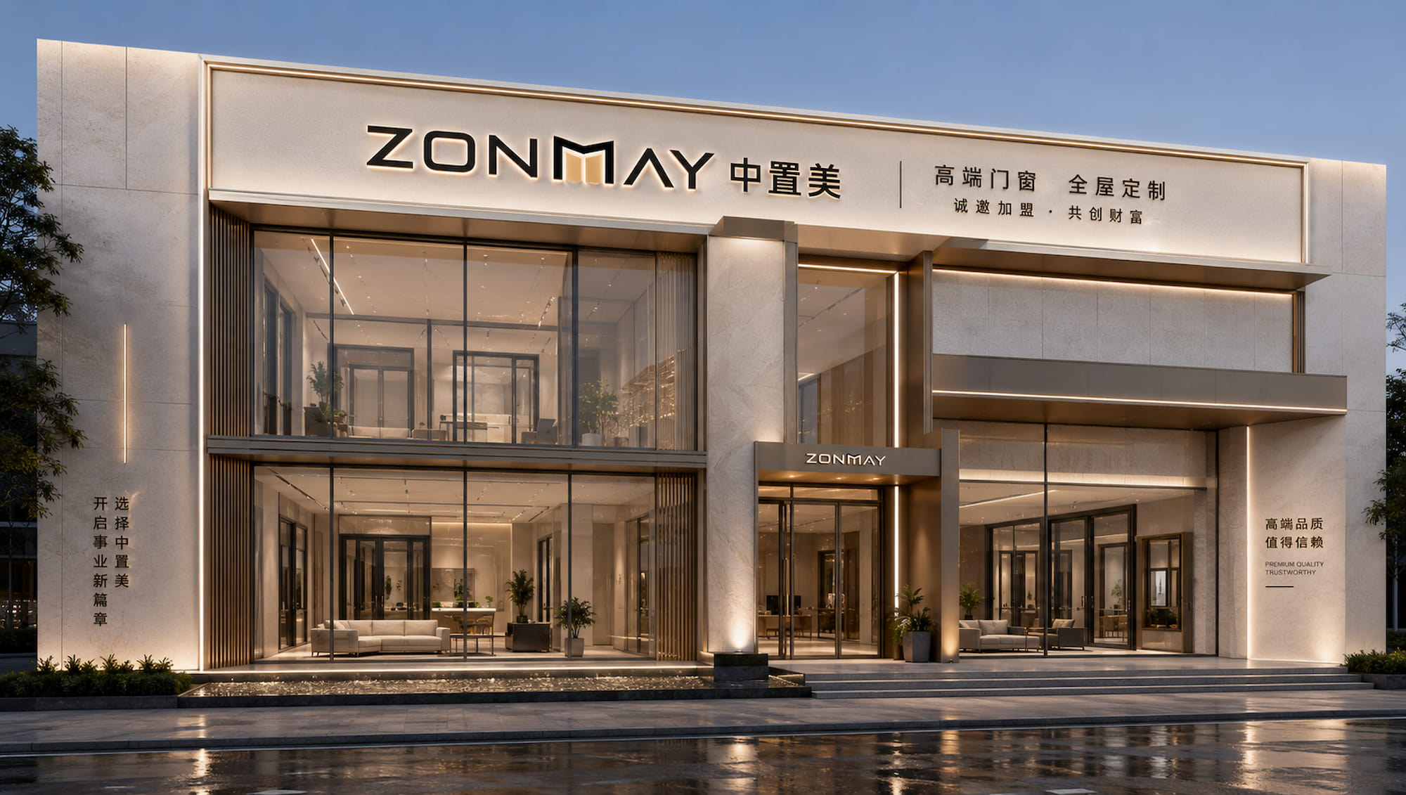 中置美门窗代表门店四